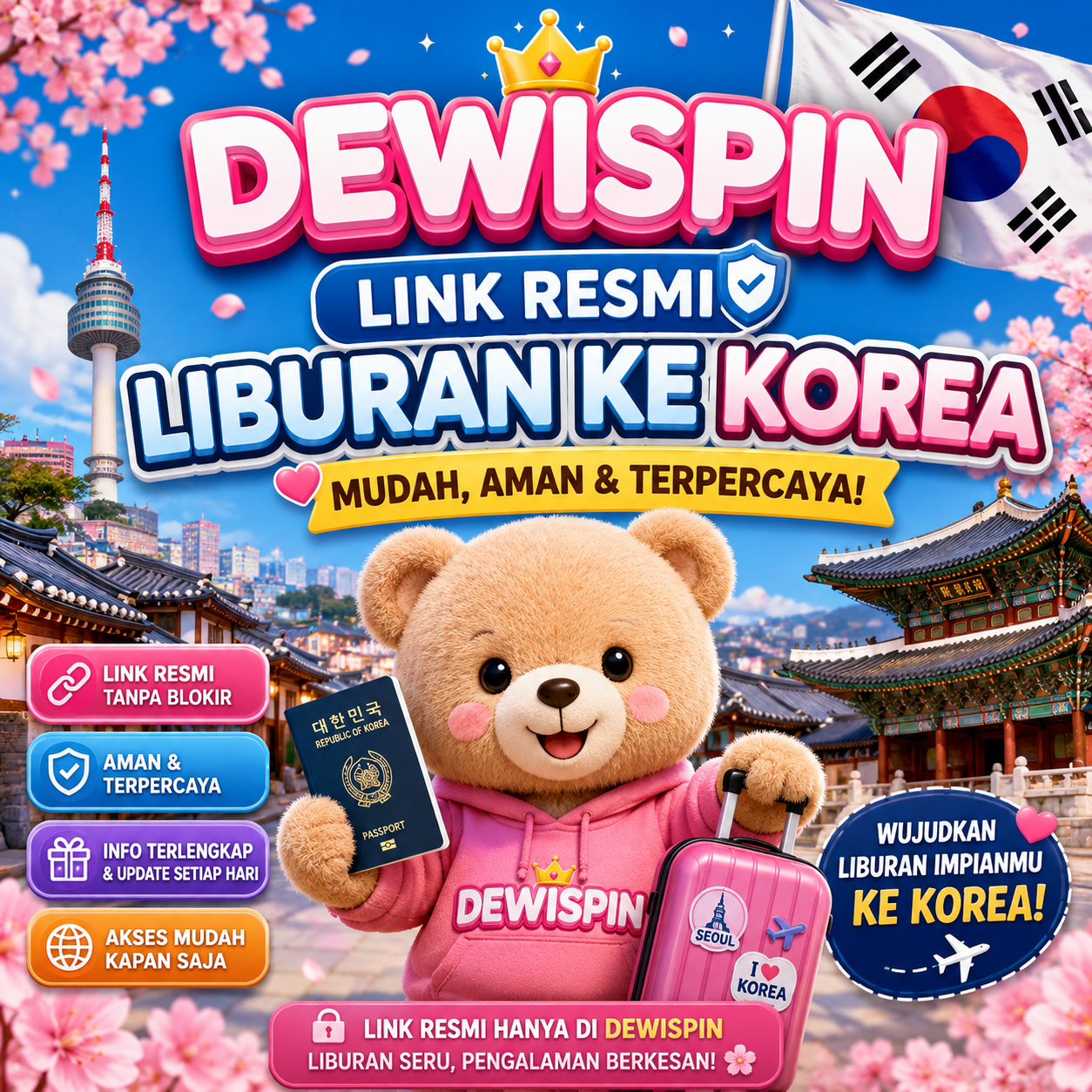 Thumbnail 1 of 3, Poster, DEWISPIN – Link Resmi Wisata Korea untuk Pengalaman Liburan Berkesan designed and sold by DEWISPIN.